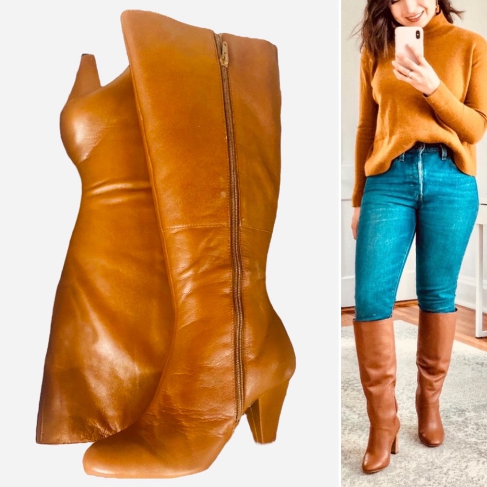 Theme Round Toe Go-go Heeled Knee Boots